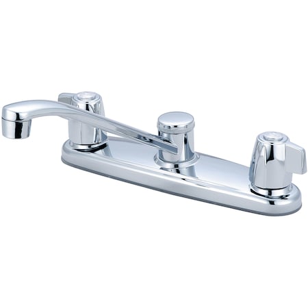 Olympia Faucets Two Handle Kitchen Faucet, NPSM, Standard, Polished Chrome, Flow Rate (GPM): 1.5 K-5130